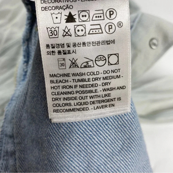 Levis Girls Youth Size Large Denim Jacket Light Wash Floral Sleeves SEE ALL. - Picture 10 of 10